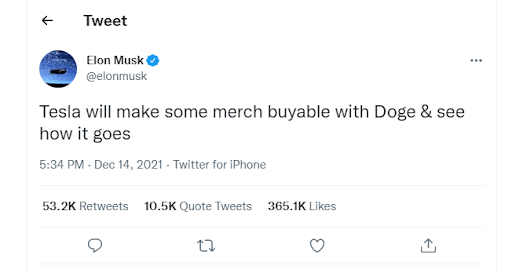 Tweet của Elon Musk