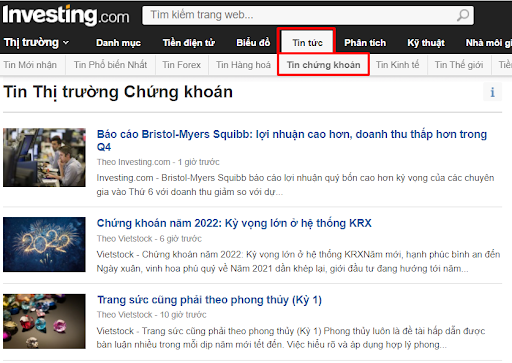 Trang tin tức Investing.com
