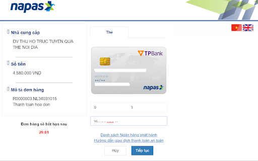 trang liên kết với ngân hàng. trang liên kết với ngân hàng.