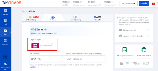 chọn ví MOMO chọn ví MOMO