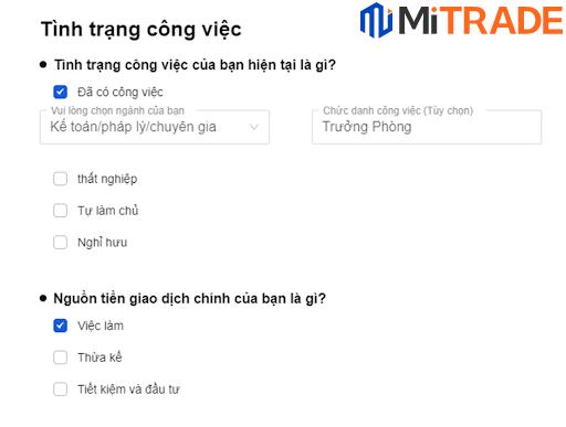 Tình trạng công việc Tình trạng công việc