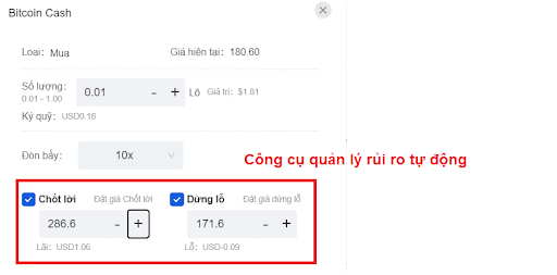 Công cụ quản lý rủi ro giá tự động qua app