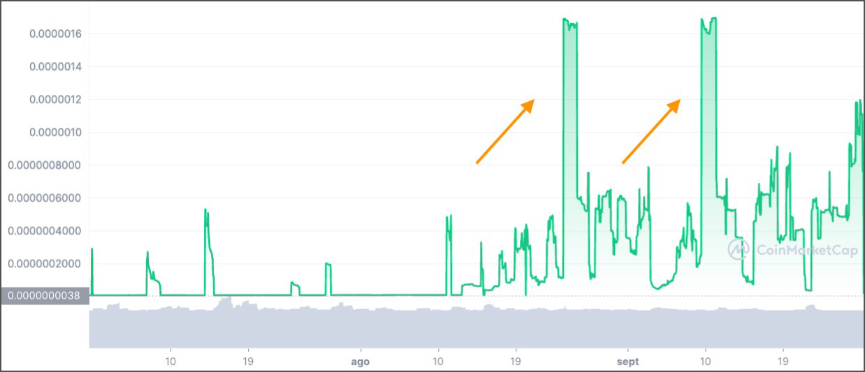 Ejemplo de pump & dump con Safe Moon