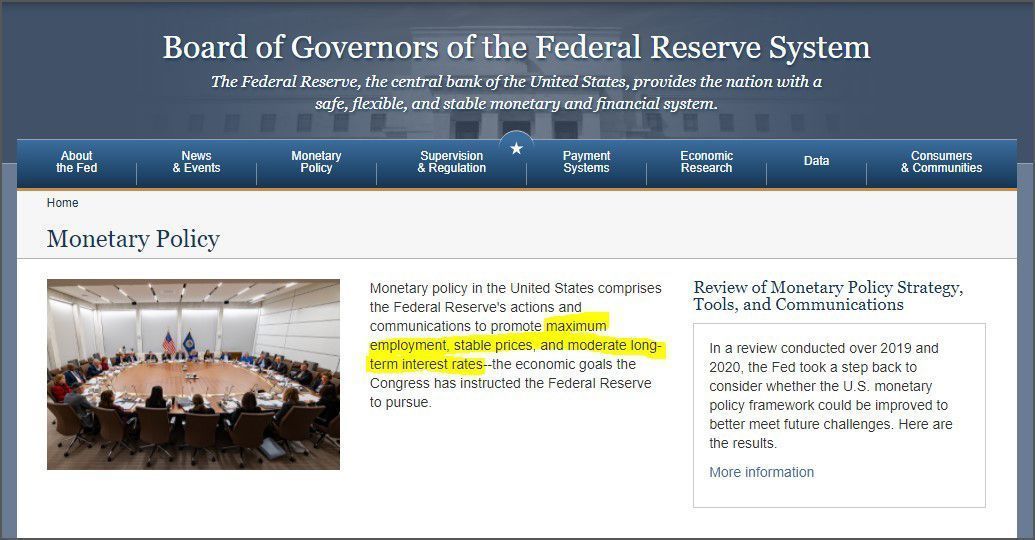 política monetaria en web de FED política monetaria en web de FED