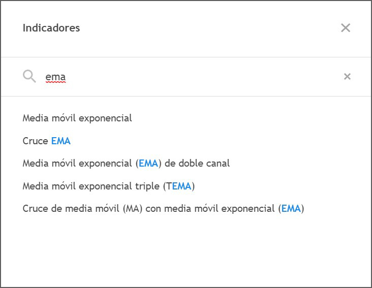 La plataforma Mitrade ofrece una función de búsqueda de nombres de herramientas.