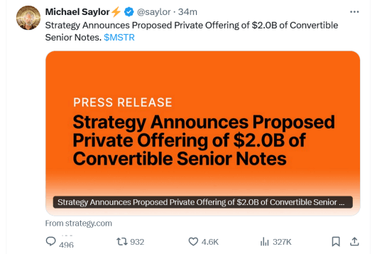 Michael Saylor เตรียมระดมทุนเพื่อซื้อ Bitcoin เพิ่ม