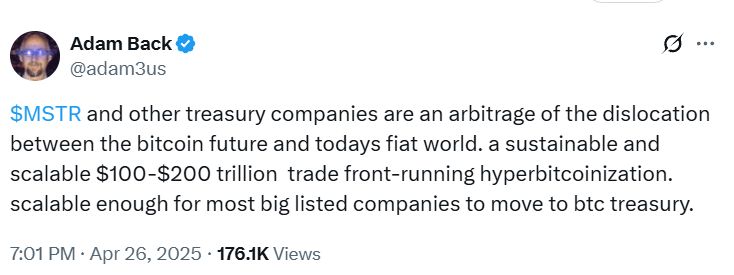 Adam Back เชื่อ Bitcoin จะเป็นสินทรัพย์สำรองของโลก 