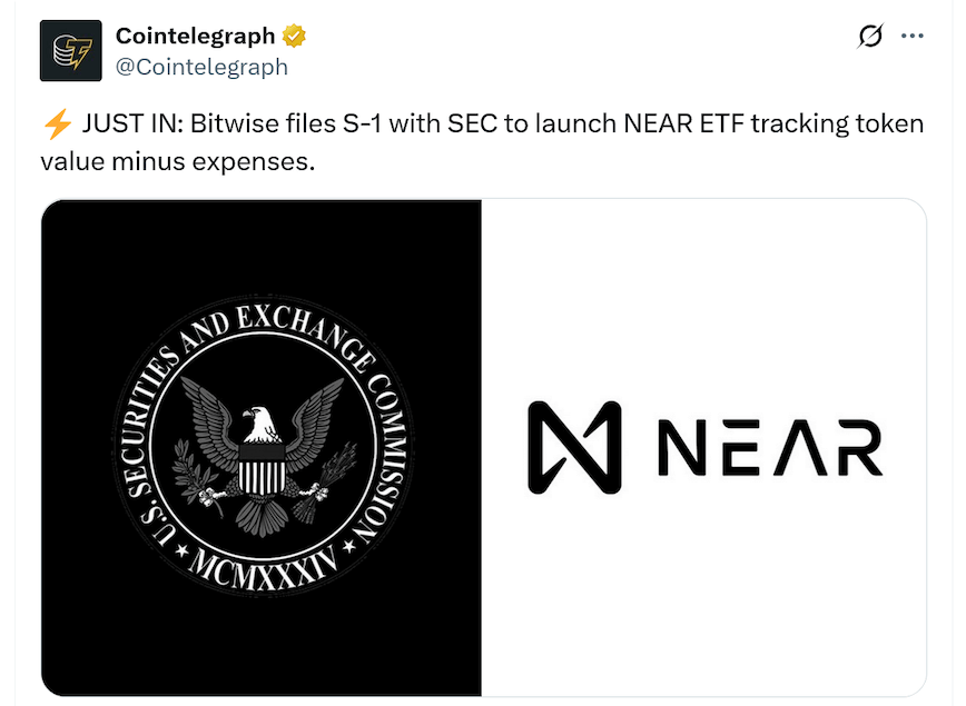 Bitwise ส่ง NEAR ETF เข้าประกวด