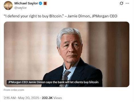 Michael Saylor ออกมาขยี้ Jamie Dimon ทันที 