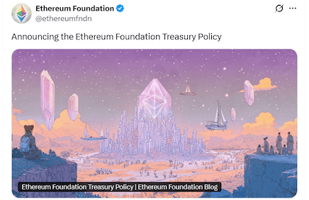 ประกาศปรับโครงสร้างการเงินของ Ethereum Foundation