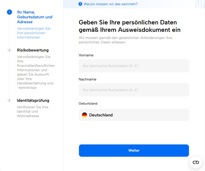 Konto eröffnen & verifizieren