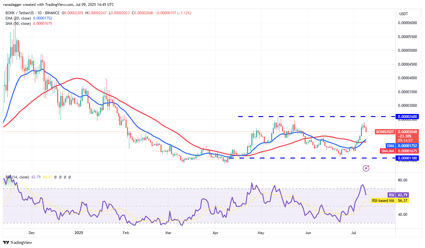 กราฟ BONK/USDT 1 วัน 
