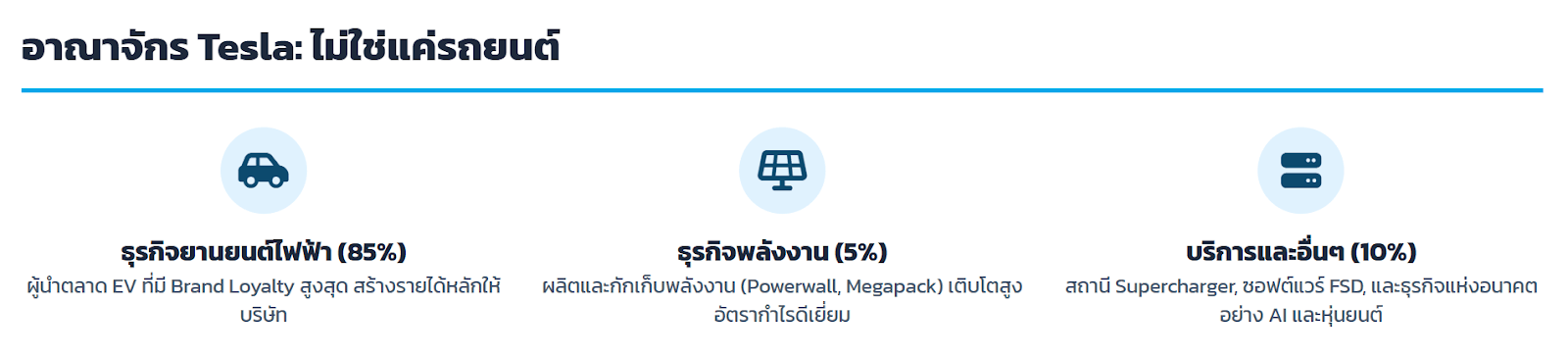 ภาพรวมธุรกิจของ Tesla