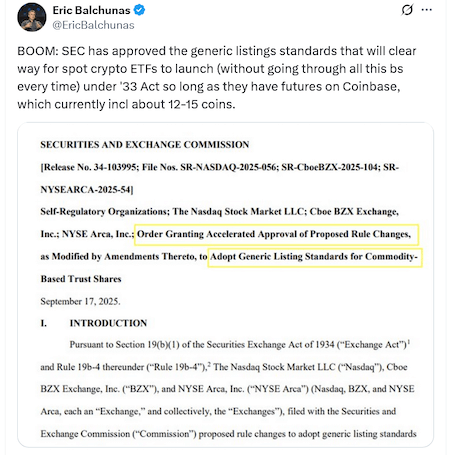 SEC อนุมัติมาตรฐานกลางสำหรับการลิสต์กองทุน ETF คริปโต
