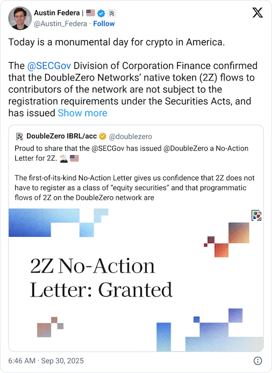 จดหมาย “No-Action” หรือสัญญาณว่าจะไม่ดำเนินการทางกฎหมายใดๆ กับโปรเจกต์ DePIN