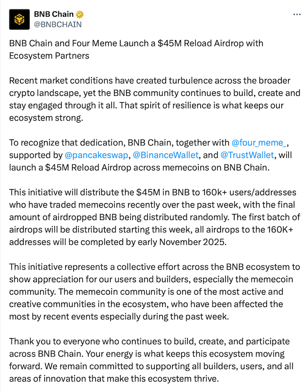 Binance ประกาศแจกเงินเยียวยากว่า $45 ล้าน