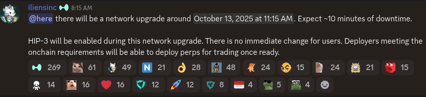 มีการประกาศ Update ใน Discord ของโปรเจค