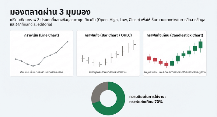 กราฟหุ้น 3 ประเภทที่นิยมใช้
