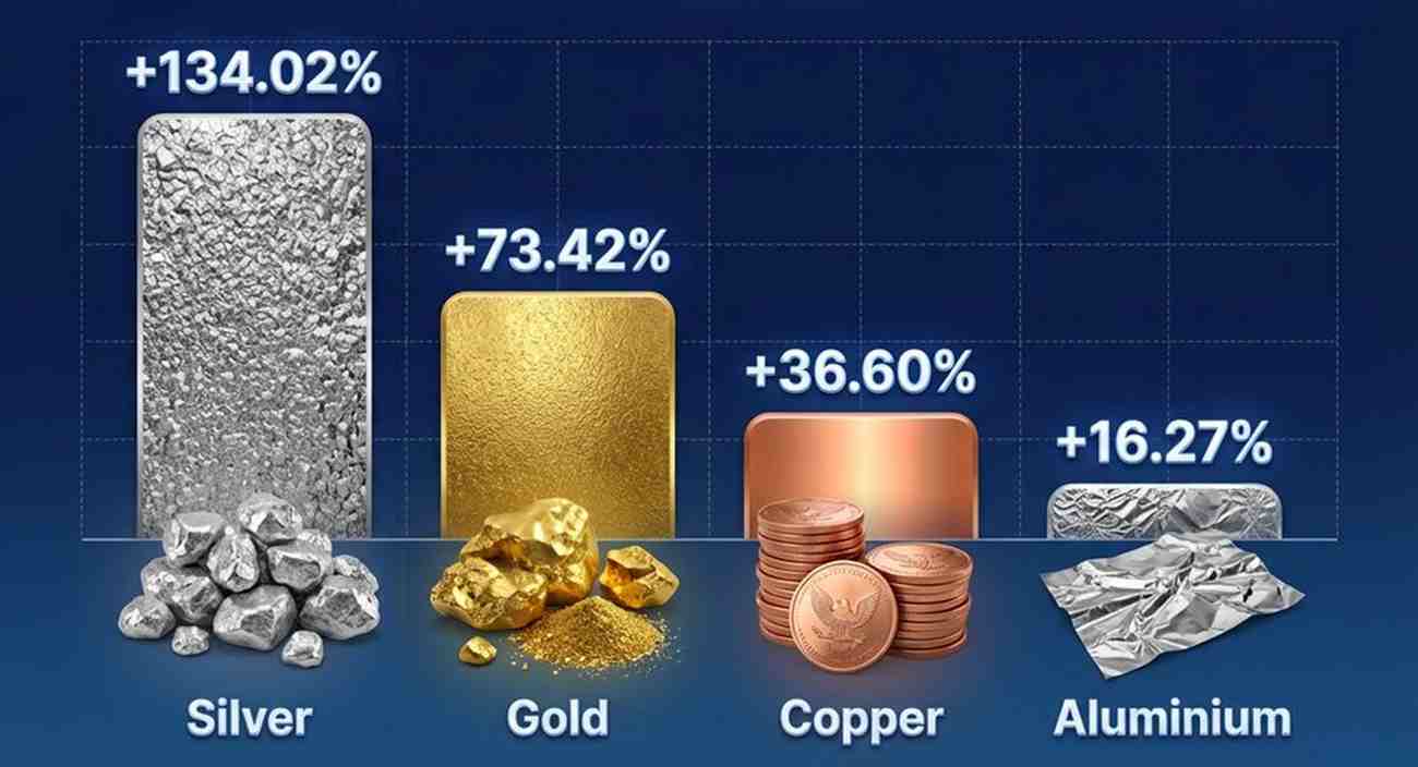 Preisanstieg bei Gold, Silber, Kupfer und Aluminium im Jahr 2025
