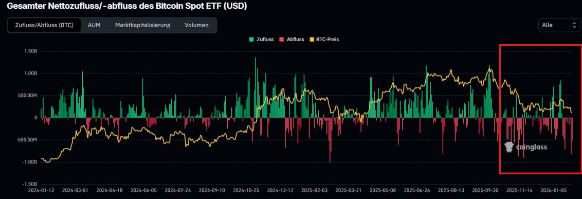 gesamter nettozufluss