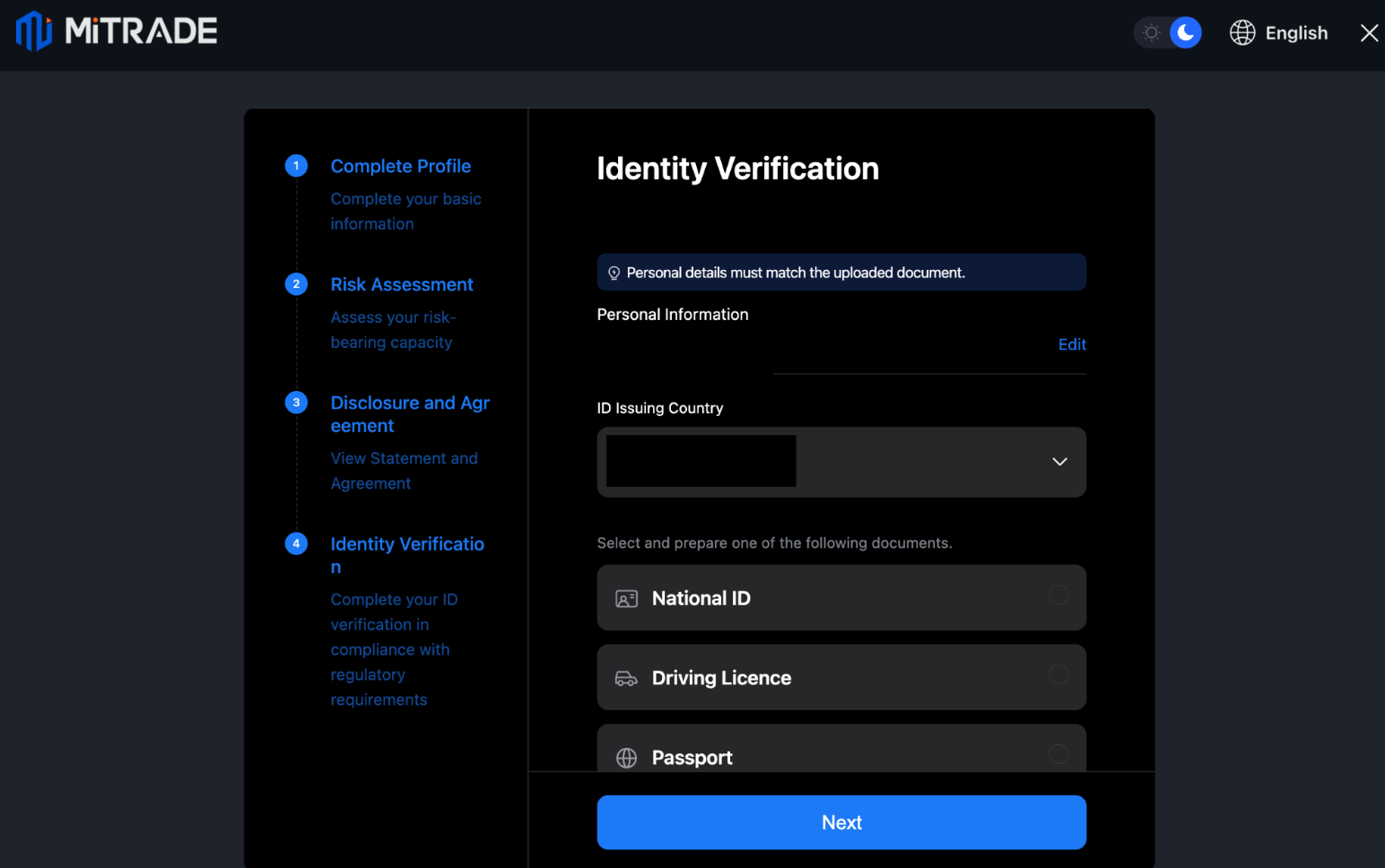 Verify the Account Verify the Account