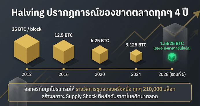Bitcoin Halving ส่งผลต่อราคาบิทคอยน์อย่างไร?