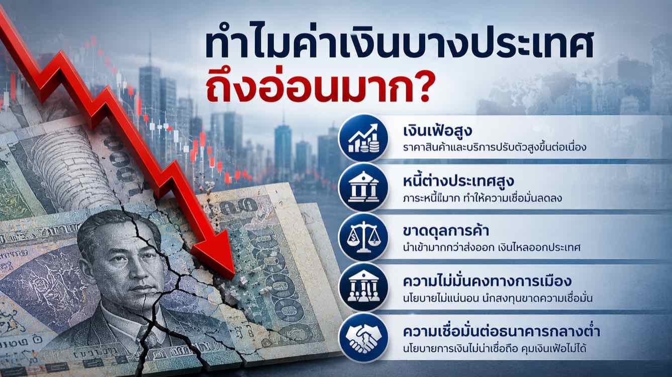 ทำไมค่าเงินของบางประเทศถึงอ่อนมาก?