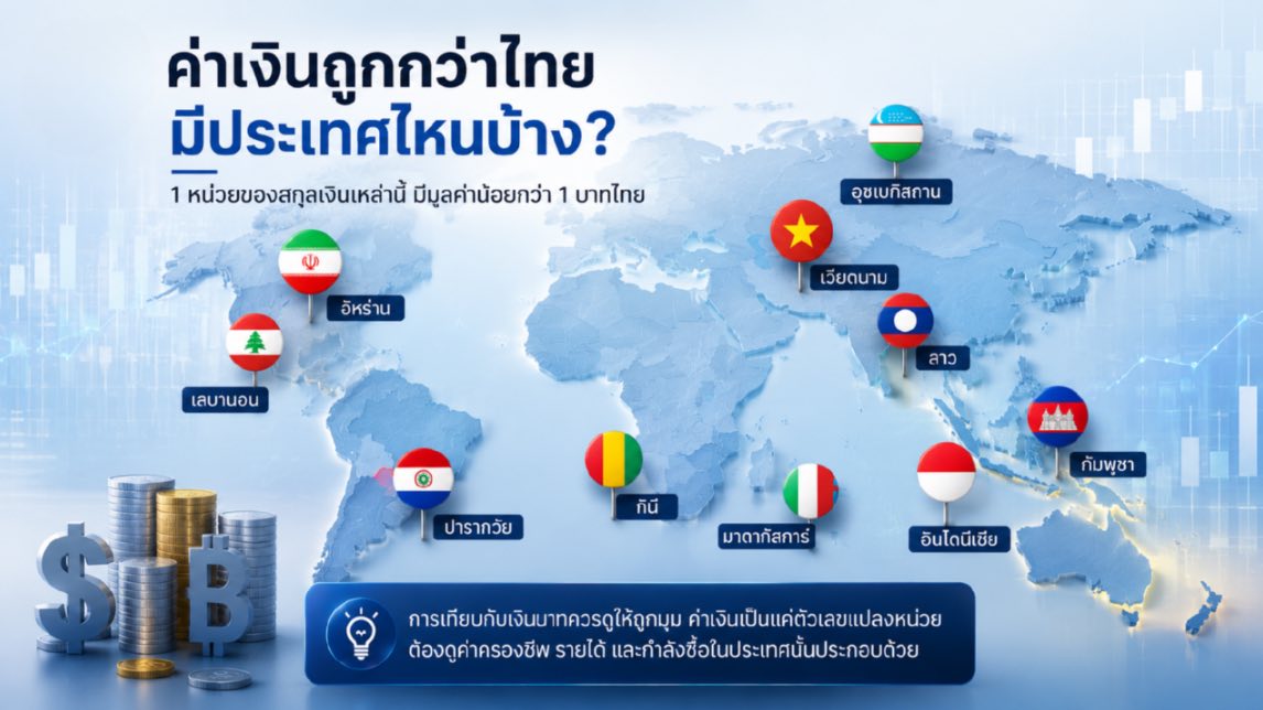 ค่าเงินถูกกว่าไทยมีประเทศไหนบ้าง?