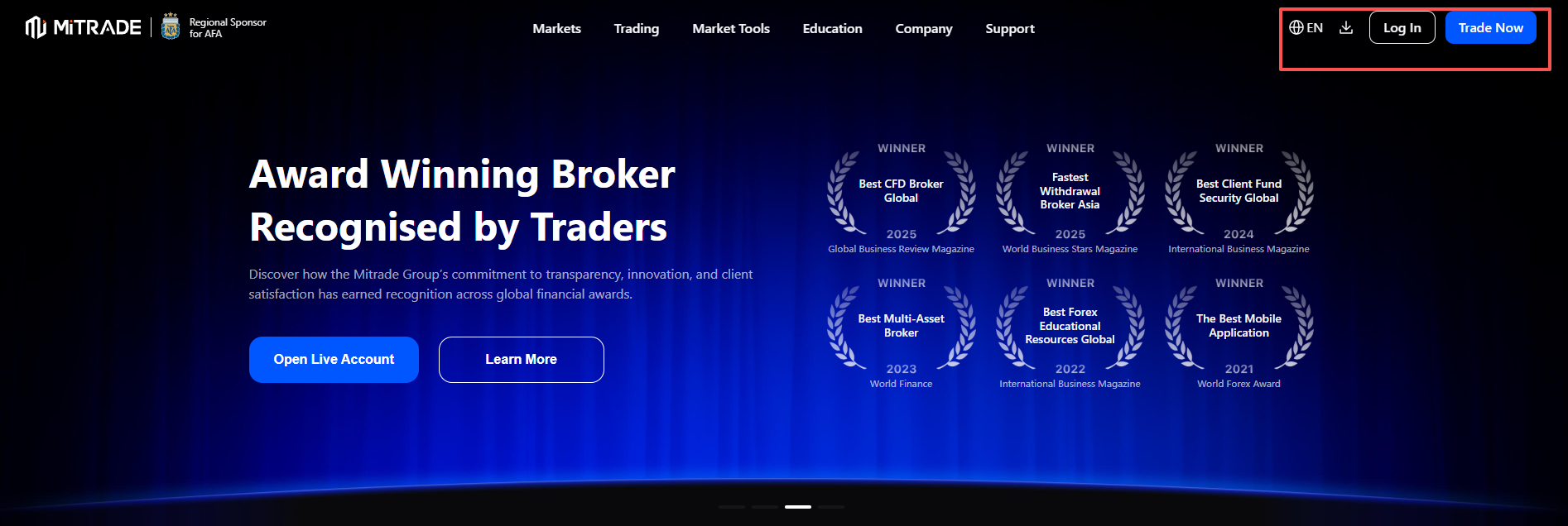 Mitrade website