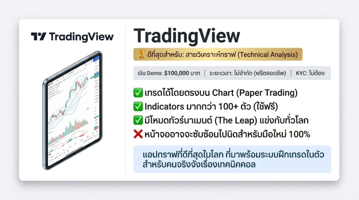 โปรแกรมเล่นหุ้นจำลอง: TradingView โปรแกรมเล่นหุ้นจำลอง: TradingView