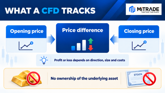 CFD按价格差额计算盈亏，并不赋予标的资产所有权