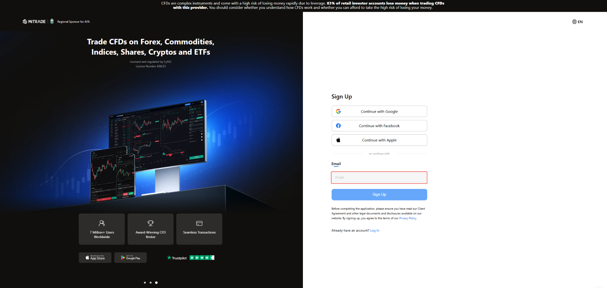Registration with Mitrade EU Limited Registration with Mitrade EU Limited